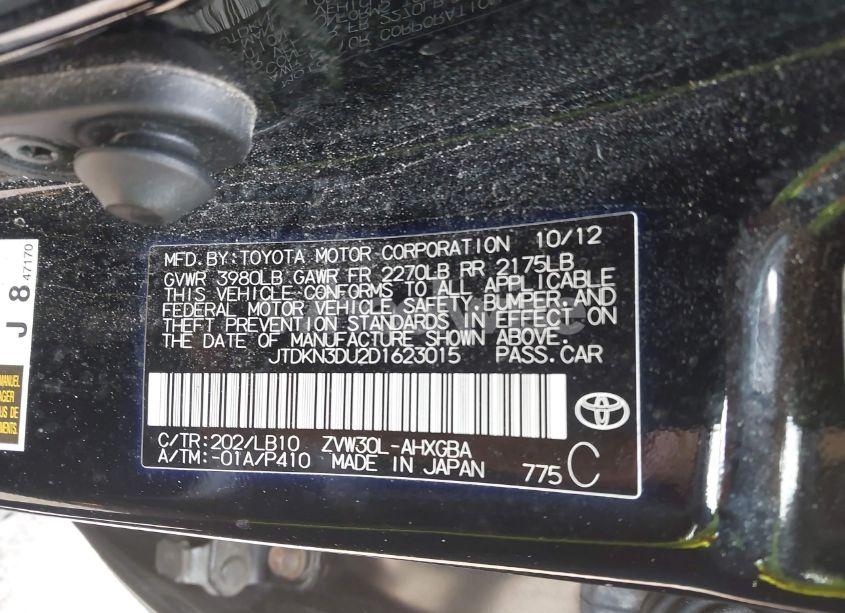 Photo 9 of 2013 Toyota Prius FIVE/FOUR/THREE/THREE SE/TWO (VIN JTDKN3DU2D1623015)
