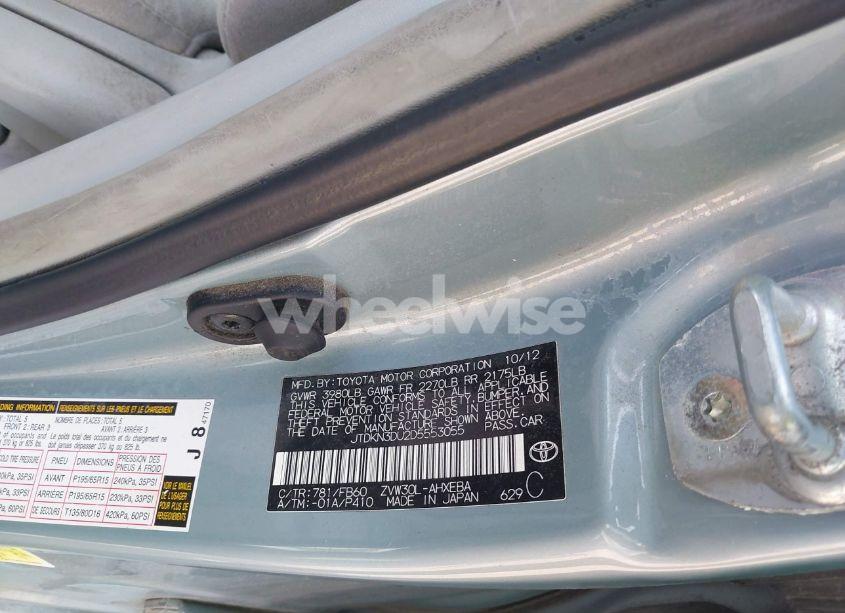 Photo 9 of 2013 Toyota Prius TWO (VIN JTDKN3DU2D5553055)