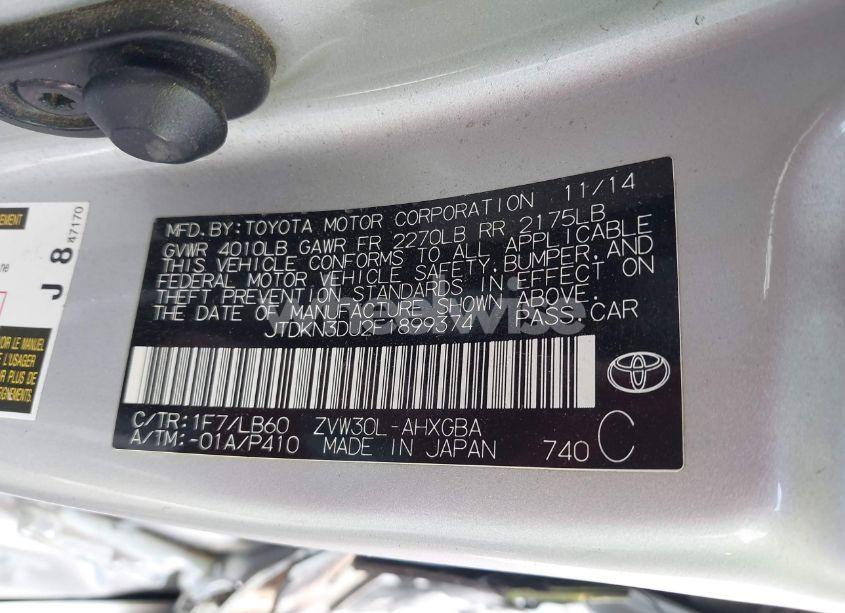 Photo 9 of 2015 Toyota Prius FOUR (VIN JTDKN3DU2F1899374)