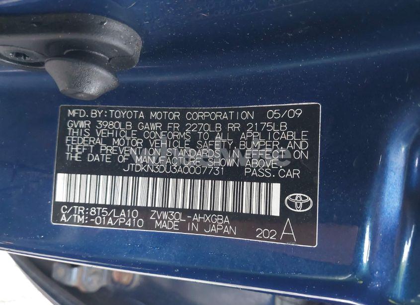 Photo 9 of 2010 Toyota Prius IV (VIN JTDKN3DU3A0007731)
