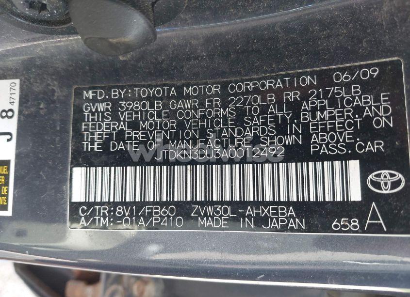 Photo 9 of 2010 Toyota Prius III (VIN JTDKN3DU3A0012492)