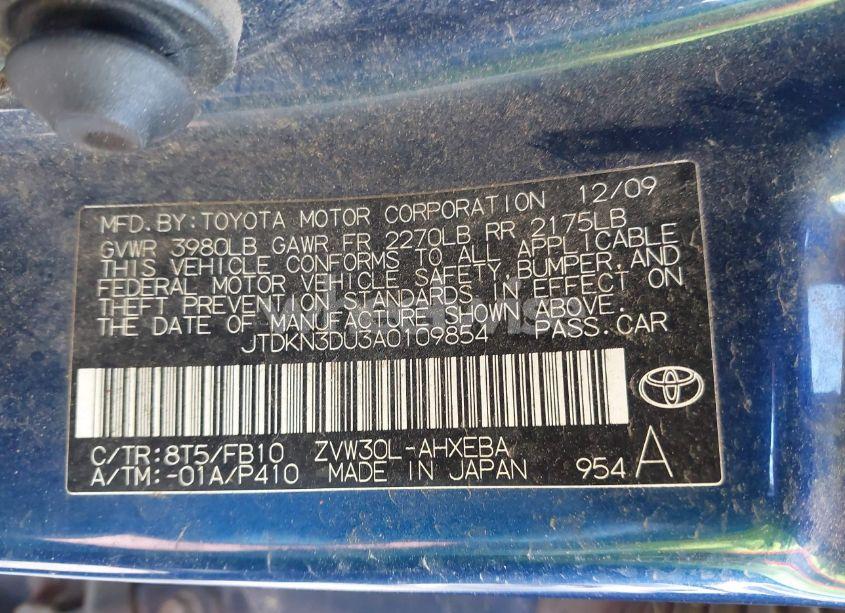 Photo 9 of 2010 Toyota Prius II (VIN JTDKN3DU3A0109854)