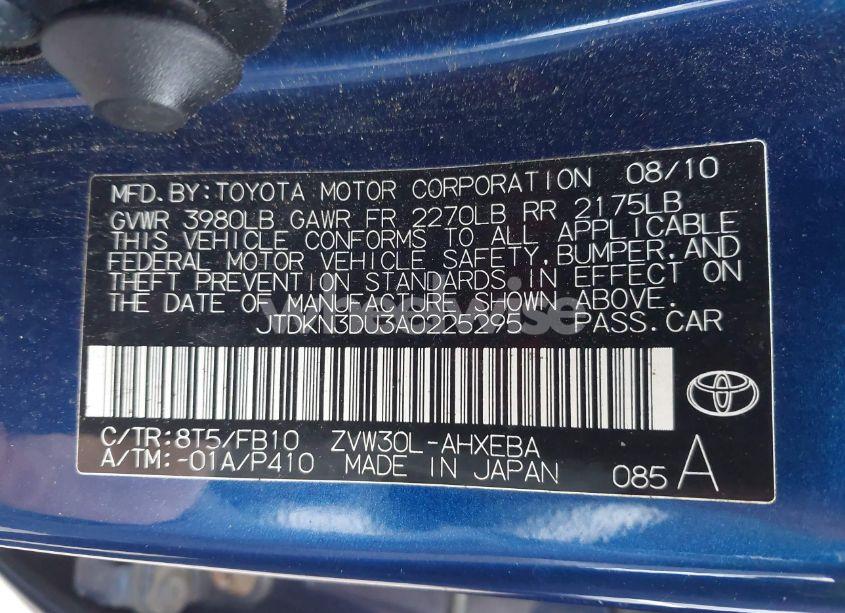 Photo 9 of 2010 Toyota Prius II (VIN JTDKN3DU3A0225295)