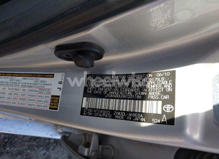 Photo 9 of 2010 Toyota Prius II (VIN JTDKN3DU3A1231186)