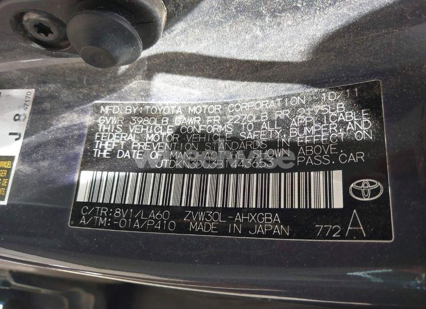 Photo 9 of 2011 Toyota Prius FOUR (VIN JTDKN3DU3B1443653)