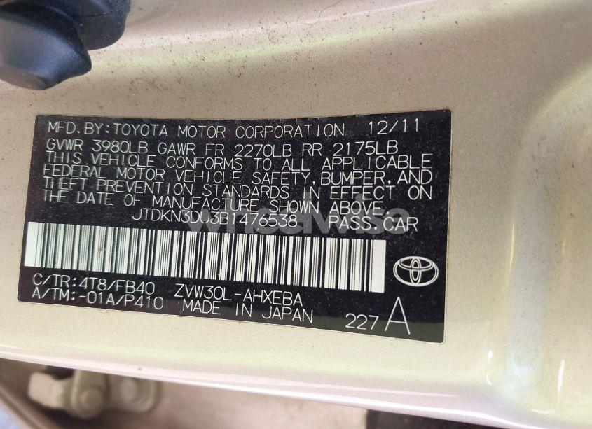 Photo 9 of 2011 Toyota Prius TWO (VIN JTDKN3DU3B1476538)