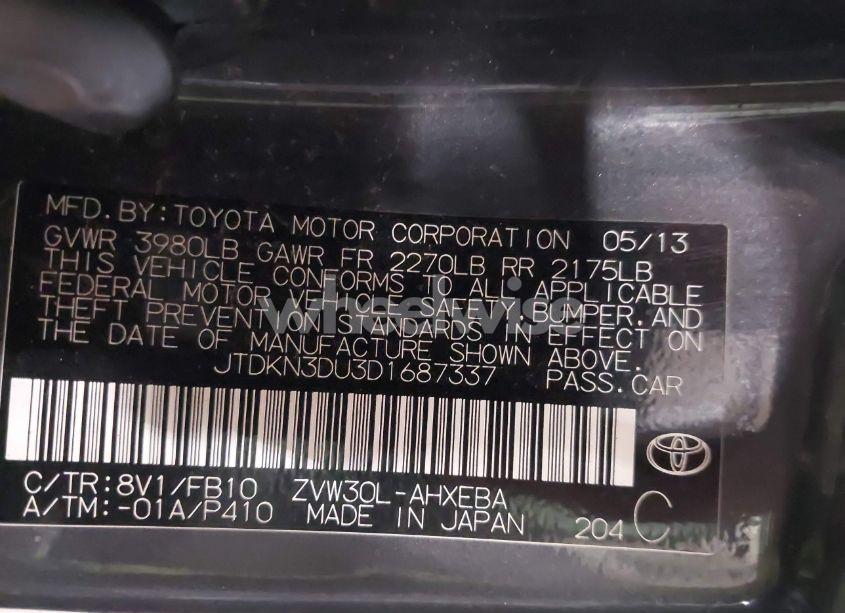 Photo 9 of 2013 Toyota Prius TWO (VIN JTDKN3DU3D1687337)