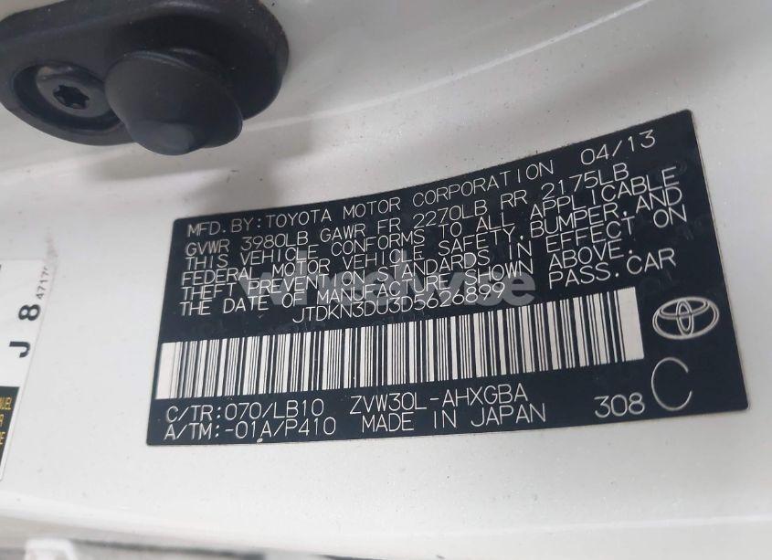 Photo 9 of 2013 Toyota Prius FIVE/FOUR/THREE/THREE SE/TWO (VIN JTDKN3DU3D5626899)