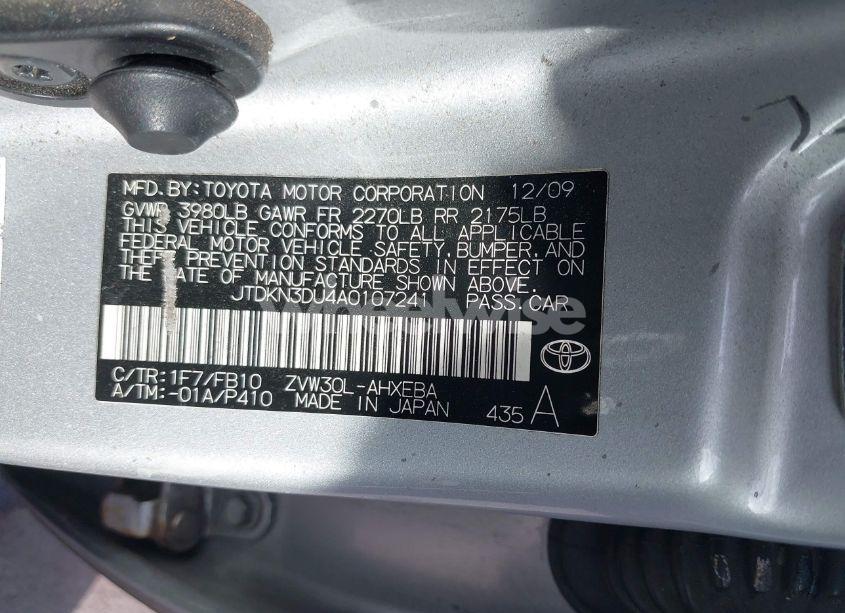 Photo 9 of 2010 Toyota Prius II (VIN JTDKN3DU4A0107241)