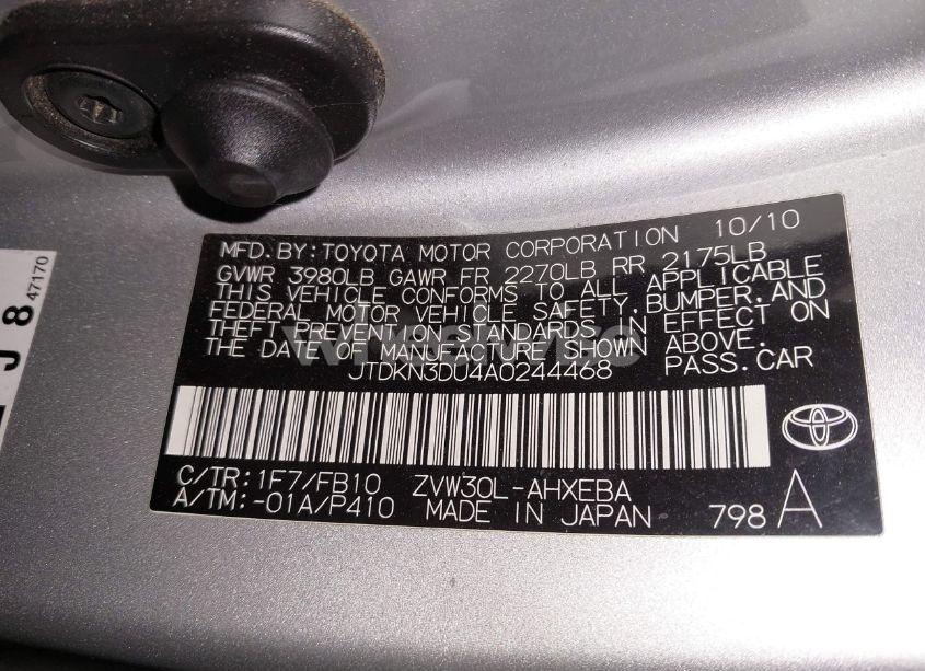 Photo 9 of 2010 Toyota Prius II (VIN JTDKN3DU4A0244468)