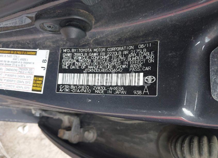 Photo 9 of 2011 Toyota Prius TWO (VIN JTDKN3DU4B5304642)