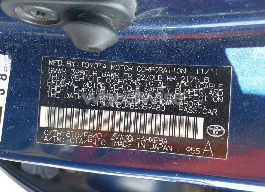 Photo 9 of 2011 Toyota Prius TWO (VIN JTDKN3DU4B5359480)