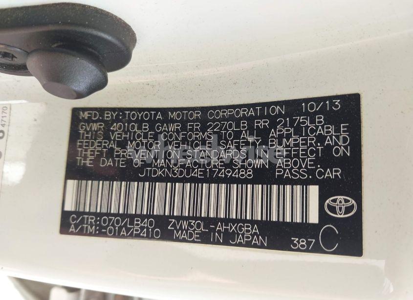 Photo 9 of 2014 Toyota Prius FOUR (VIN JTDKN3DU4E1749488)