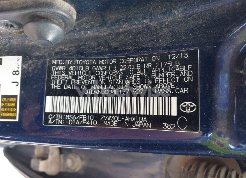 Photo 9 of 2014 Toyota Prius TWO (VIN JTDKN3DU4E1771927)