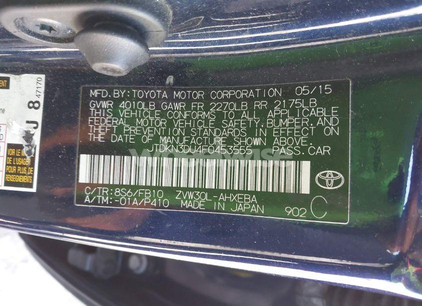 Photo 9 of 2015 Toyota Prius TWO (VIN JTDKN3DU4F0453555)