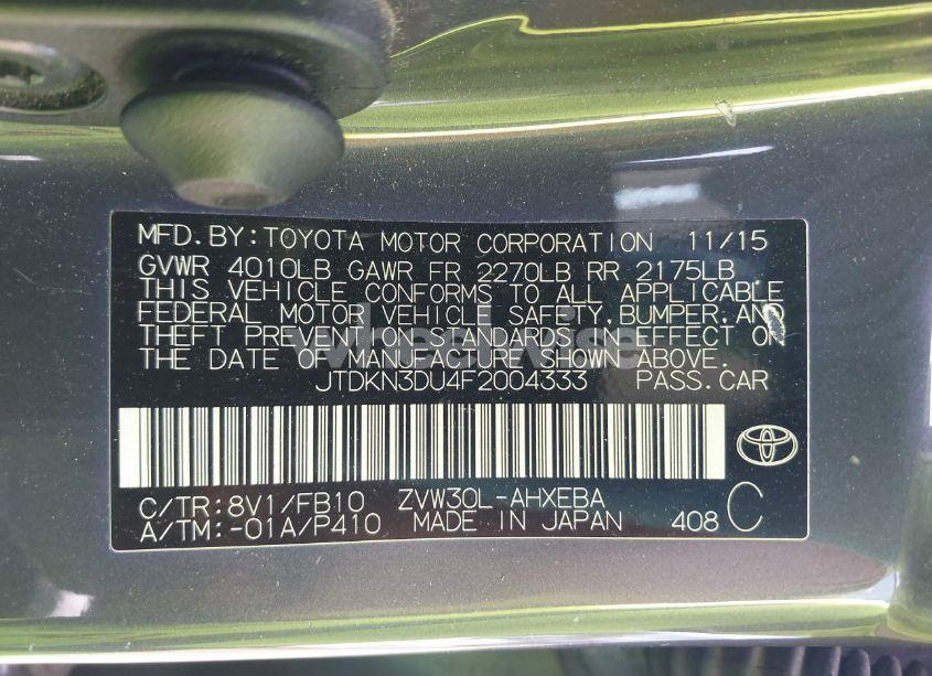 Photo 9 of 2015 Toyota Prius THREE (VIN JTDKN3DU4F2004333)