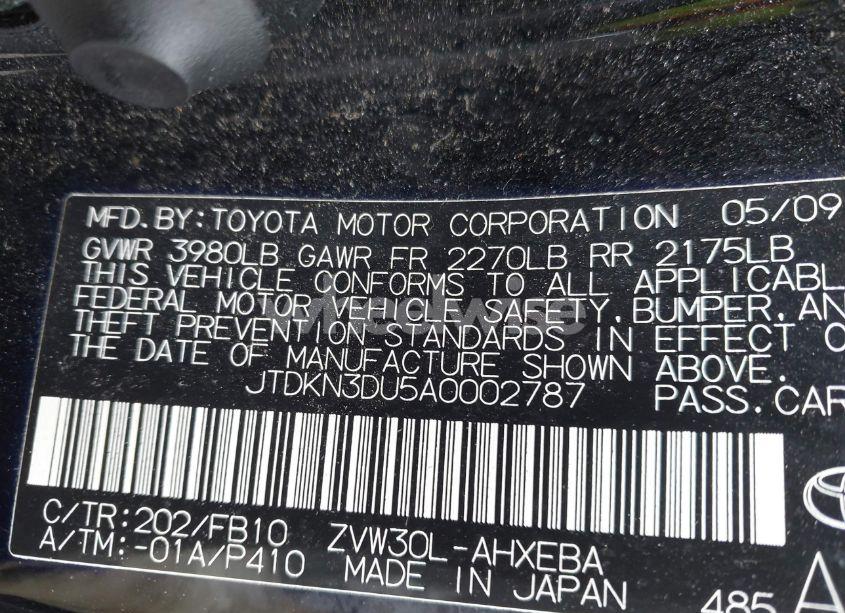 Photo 9 of 2010 Toyota Prius II (VIN JTDKN3DU5A0002787)