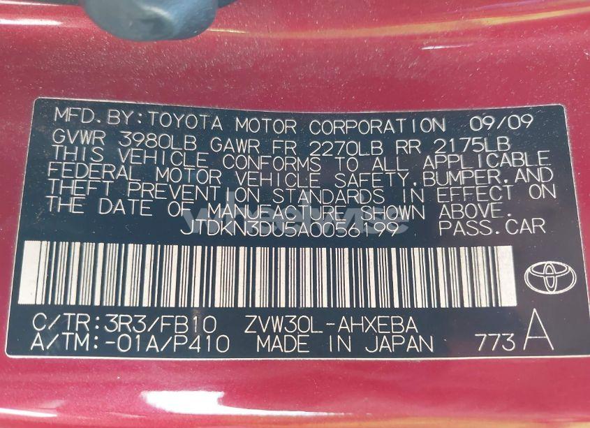 Photo 9 of 2010 Toyota Prius III (VIN JTDKN3DU5A0056199)