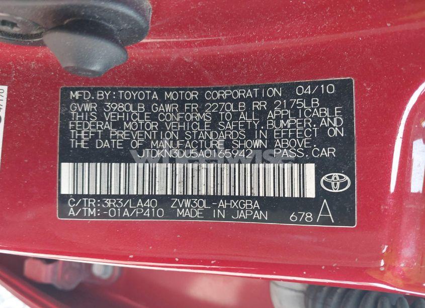 Photo 9 of 2010 Toyota Prius IV (VIN JTDKN3DU5A0165942)