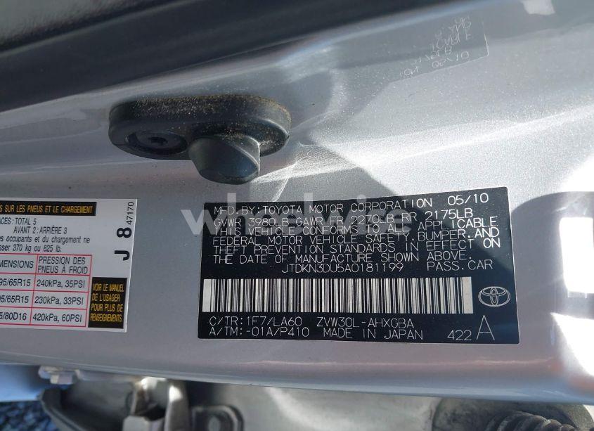 Photo 9 of 2010 Toyota Prius IV (VIN JTDKN3DU5A0181199)