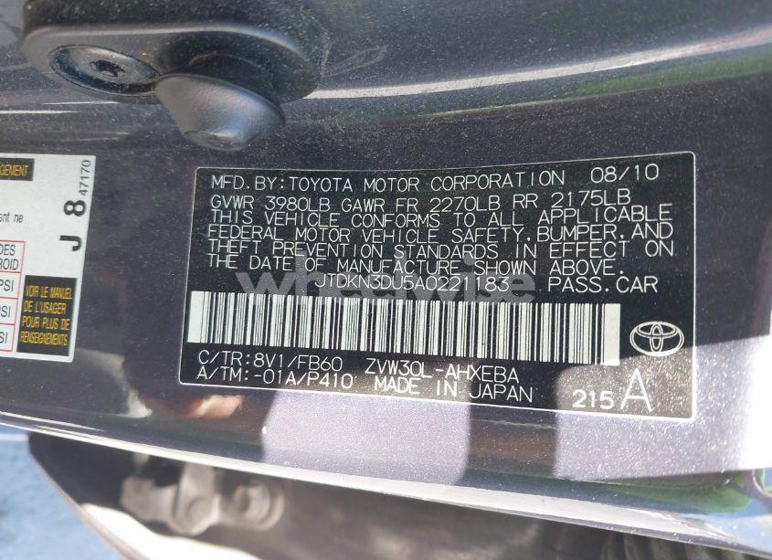 Photo 9 of 2010 Toyota Prius I/II/III/IV/V (VIN JTDKN3DU5A0221183)