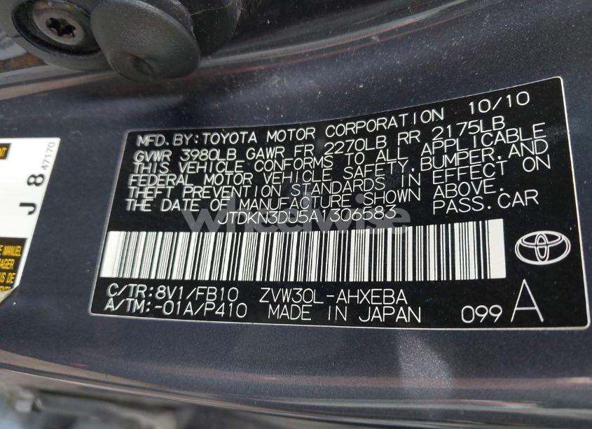 Photo 9 of 2010 Toyota Prius II (VIN JTDKN3DU5A1306583)
