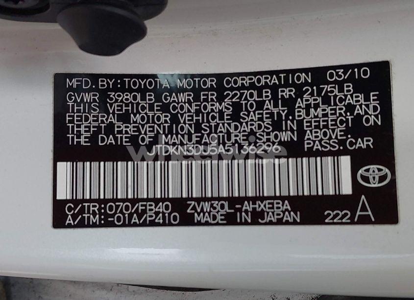 Photo 9 of 2010 Toyota Prius (VIN JTDKN3DU5A5136296)