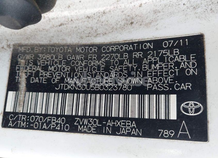 Photo 9 of 2011 Toyota Prius TWO (VIN JTDKN3DU5B0323780)