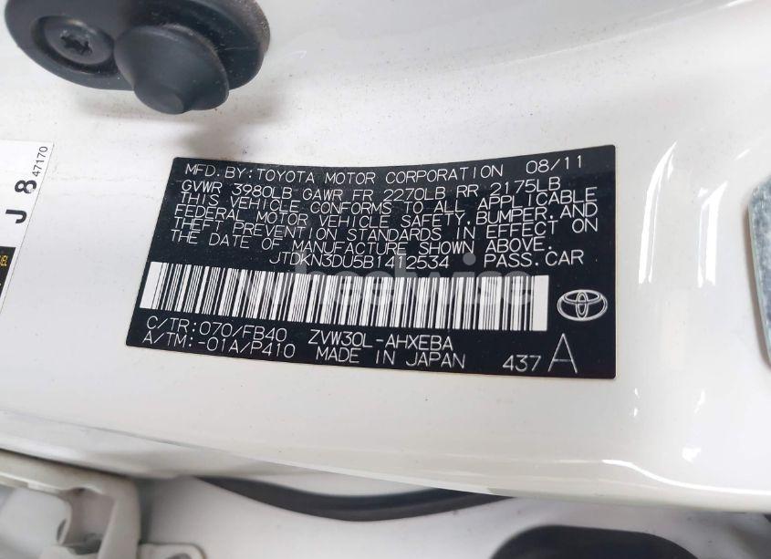 Photo 9 of 2011 Toyota Prius THREE (VIN JTDKN3DU5B1412534)