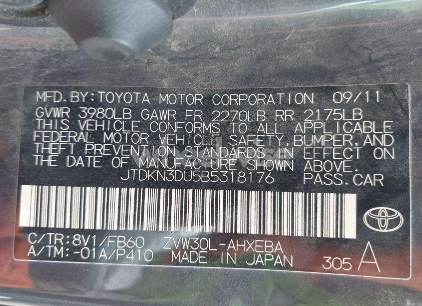 Photo 9 of 2011 Toyota Prius TWO (VIN JTDKN3DU5B5318176)