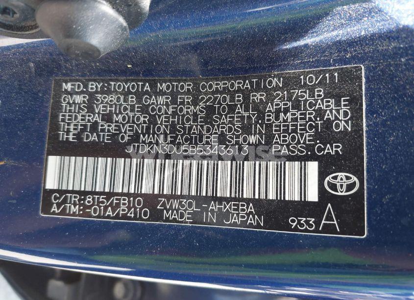 Photo 9 of 2011 Toyota Prius TWO (VIN JTDKN3DU5B5343613)