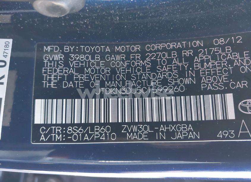 Photo 9 of 2012 Toyota Prius FIVE (VIN JTDKN3DU5C1599260)