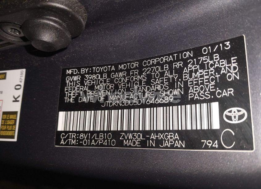 Photo 9 of 2013 Toyota Prius FIVE (VIN JTDKN3DU5D1646689)