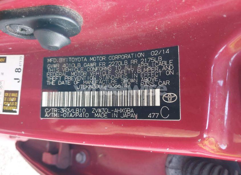 Photo 9 of 2014 Toyota Prius FIVE/FOUR/THREE/TWO (VIN JTDKN3DU5E0366147)