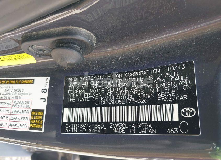 Photo 9 of 2014 Toyota Prius FIVE/FOUR/THREE/TWO (VIN JTDKN3DU5E1739326)