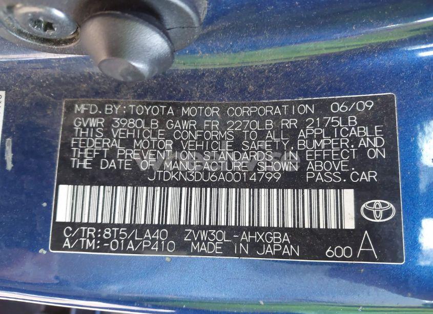 Photo 9 of 2010 Toyota Prius IV (VIN JTDKN3DU6A0014799)