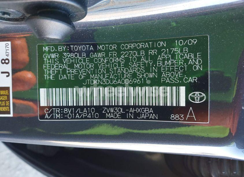 Photo 9 of 2010 Toyota Prius IV (VIN JTDKN3DU6A0069611)