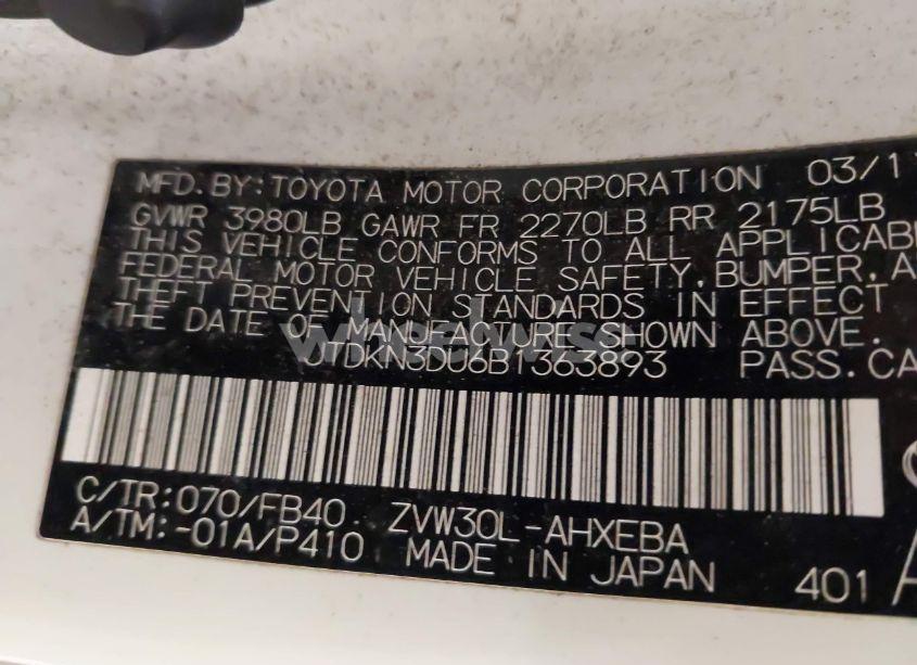 Photo 9 of 2011 Toyota Prius TWO (VIN JTDKN3DU6B1363893)