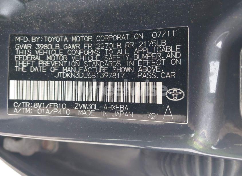 Photo 9 of 2011 Toyota Prius THREE (VIN JTDKN3DU6B1397817)