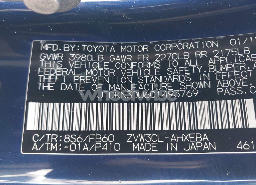 Photo 9 of 2012 Toyota Prius THREE (VIN JTDKN3DU6C1493769)
