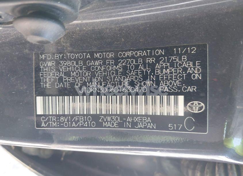 Photo 9 of 2013 Toyota Prius TWO (VIN JTDKN3DU6D1630470)