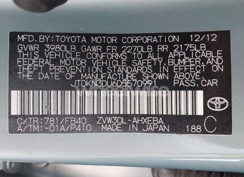 Photo 9 of 2013 Toyota Prius THREE (VIN JTDKN3DU6D5570991)