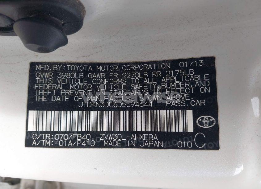 Photo 9 of 2013 Toyota Prius TWO (VIN JTDKN3DU6D5594644)