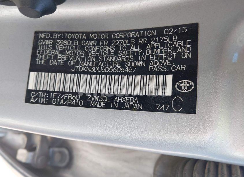 Photo 9 of 2013 Toyota Prius THREE (VIN JTDKN3DU6D5606467)