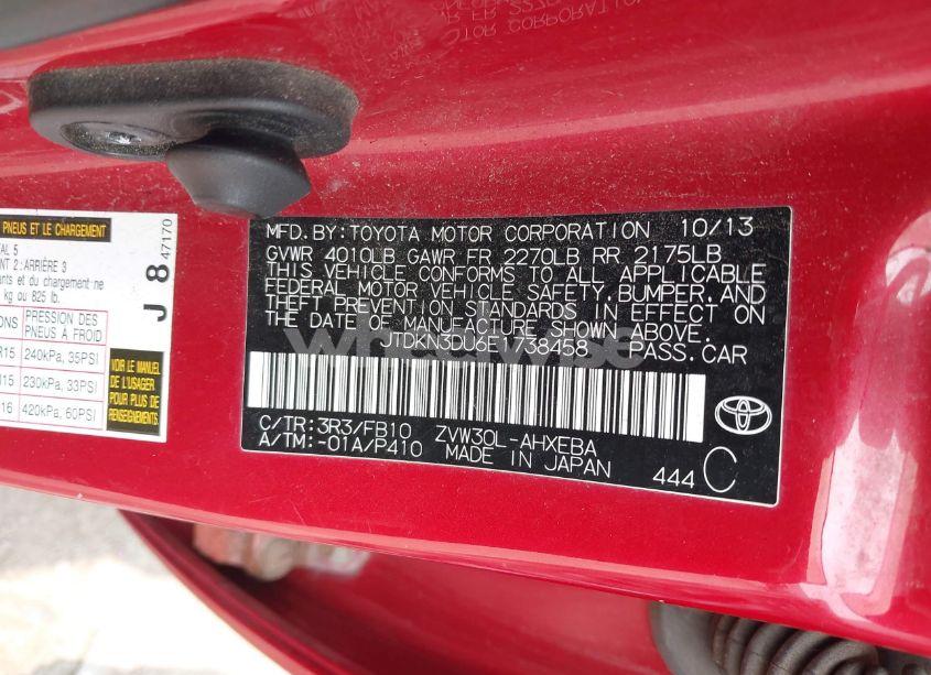 Photo 9 of 2014 Toyota Prius (VIN JTDKN3DU6E1738458)