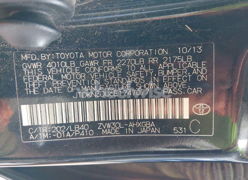 Photo 9 of 2014 Toyota Prius FOUR (VIN JTDKN3DU6E1747077)