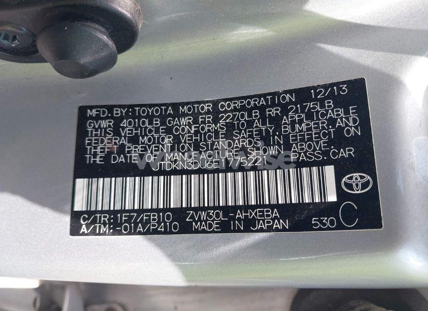 Photo 9 of 2014 Toyota Prius TWO (VIN JTDKN3DU6E1775221)