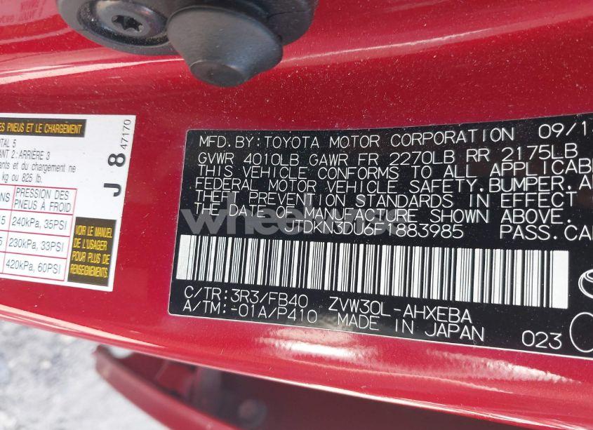 Photo 9 of 2015 Toyota Prius TWO (VIN JTDKN3DU6F1883985)