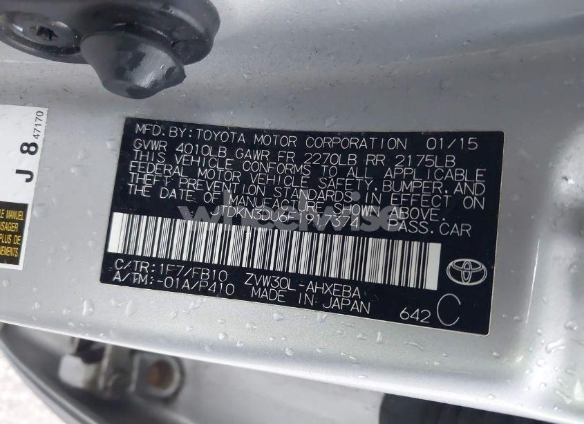 Photo 9 of 2015 Toyota Prius FIVE/FOUR/PERSONA SERIES SPECIAL EDITION/THREE/TWO (VIN JTDKN3DU6F1917374)