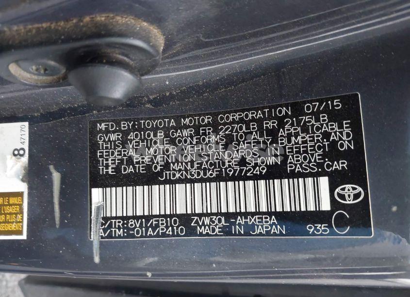 Photo 9 of 2015 Toyota Prius TWO (VIN JTDKN3DU6F1977249)